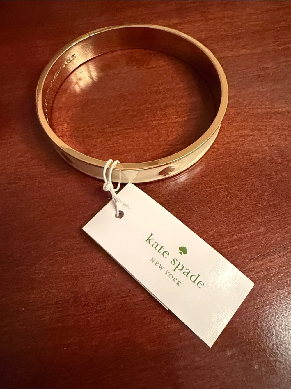 kate spade gold and cream enamel bangle